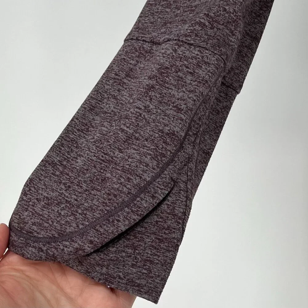 Athleta Womens Uptempo Hoodie Sweatshirt Size M Heathered Mauve Long Sleeve Gym